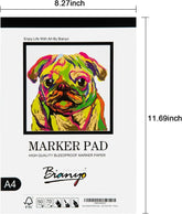 Bianyo A4 Bleedproof Marker Paper Pad – 50 Sheets for Alcohol Markers, Ink & Sketching Build Your Own Coloring Book Set coloring markers bible study supplies