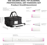 Bianyo 366 Colors Dual Tip Professional Alcohol Markers Set