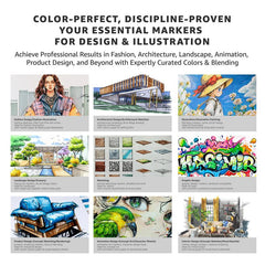 Bianyo Skin & Portrait Tones - 38 Vibrant Colors from 366 Brush & Chisel Set | Single Marker Selection for Detailed Skin and Portrait Work