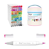 Bianyo 72 Colors Alcohol Markers Set with 1 Colorless Blender | Brush & Fine Dual Tip Markers with Portable Carrying Case for Adult Coloring, Illustration, Sketching & Journaling