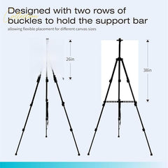 Bianyo Lightweight Display Stand - Foldable Metal Tripod for Posters Signs & Canvas Boards - 62" Adjustable Height with Carry Bag - Best for Presentations & Indoor Decor Pack of 1