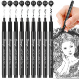 Bianyo Micro-Line Pens Fineliner, Set of 9