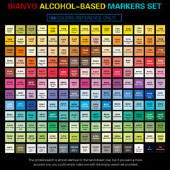 Bianyo Classic Series Alcohol-Based Dual Tip Art Markers, Set of 180