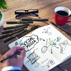 Bianyo Micro-Line Pens Fineliner, Set of 9