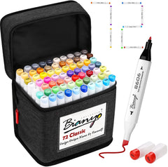 Bianyo Classic Series Alcohol-Based Dual Tip Art Markers, Set of 72
