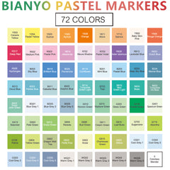 Bianyo Classic Series Alcohol-Based Dual Tip Art Markers, Set of 72 Pastel Colors