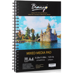 Bianyo Mixed Media Paper Pad,A4 (8.26" X 11.69")