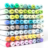 Bianyo Classic Series Alcohol-Based Dual Tip Art Markers, Set of 72 Pastel Colors