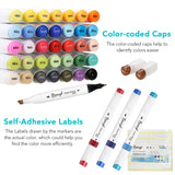 Bianyo Classic Series Alcohol-Based Dual Tip Art Markers, Set of 36