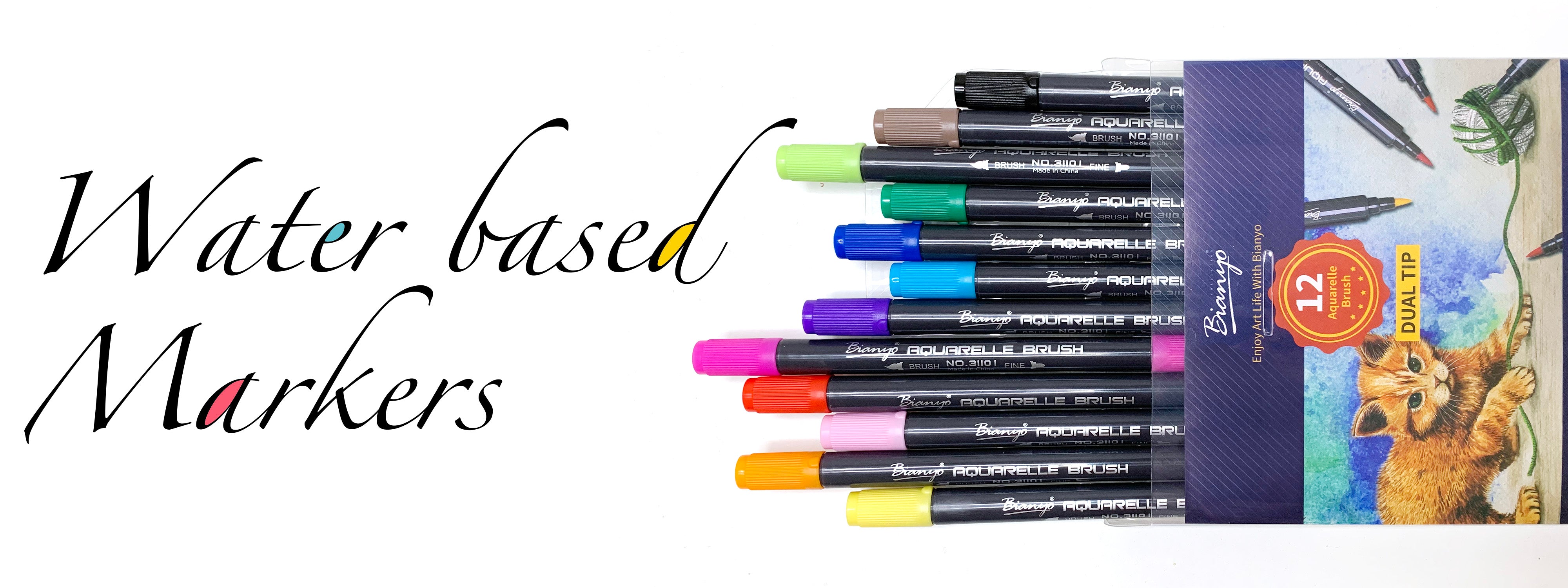 Bianyo Archival Ink Micro Pens, fineliner, graphic, Waterproof pens set of 9