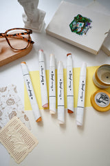 Bianyo 6-Pack Fine & Chisel Skin Tone Marker Set, Alcohol Markers for Realistic Portrait Blending