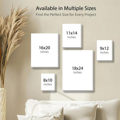 Bianyo Stretched Canvas – 100% Cotton, Acid-Free Triple Primed, Heavy-Duty Wood Frame, Blank Canvas for Acrylic, Oil, Watercolor & Mixed Media