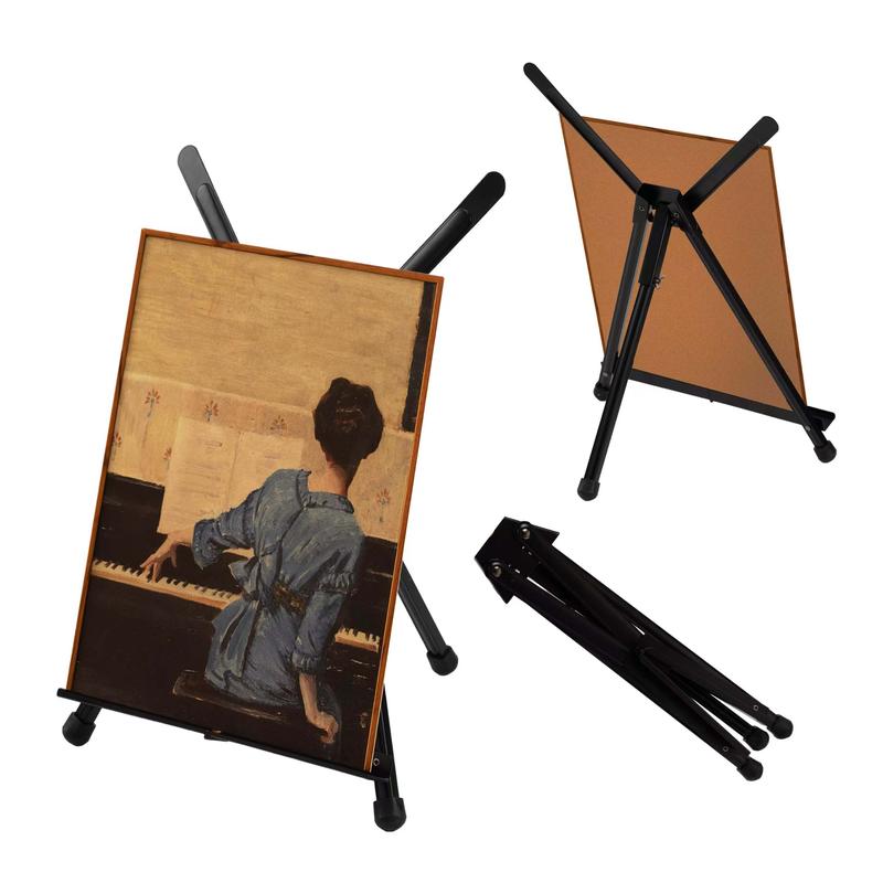 Bianyo Adjustable Aluminum Easel Stand - Lightweight Foldable Display Stand for Canvas Paintings Books Photos Portable Tripod with Carry Bag Indoor Outdoor Use Holds Up to 10 lbs