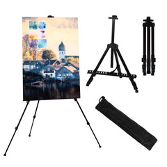 Bianyo Lightweight Display Stand - Foldable Metal Tripod for Posters Signs & Canvas Boards - 62" Adjustable Height with Carry Bag - Best for Presentations & Indoor Decor Pack of 1