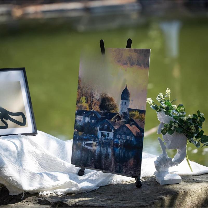 Bianyo Adjustable Aluminum Easel Stand - Lightweight Foldable Display Stand for Canvas Paintings Books Photos Portable Tripod with Carry Bag Indoor Outdoor Use Holds Up to 10 lbs