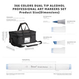Bianyo 366 Colors Dual Tip Alcohol Professional Art Markers Set