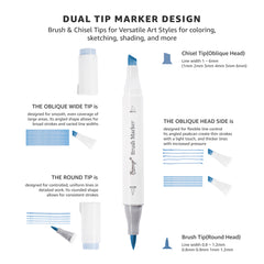 Bianyo 72 Pastel Colors Dual Tip Alcohol Professional Art Markers Set