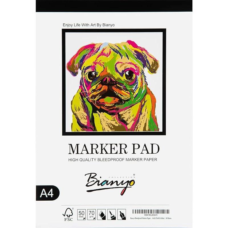 Marker-paper pads; regional alternatives - AU Bianyo pad shown. US product differs.