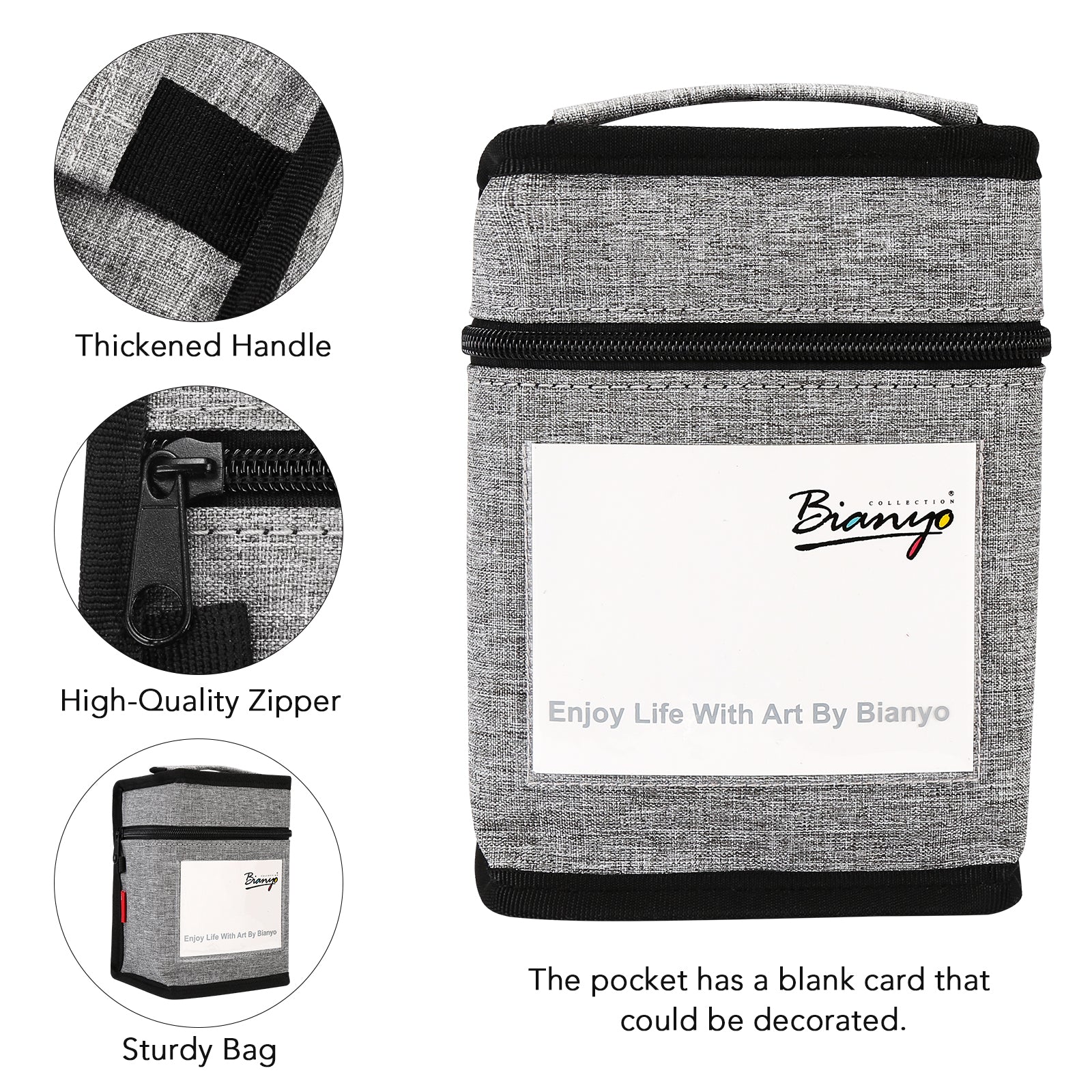 Bianyo 36 Pastel Colors Markers Set,  Dual Tip Art Markers Set with Black Travel Case with a Designable Card for Coloring, Sketching, Drawing, Outlining, Highlighting