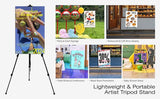 Bianyo Lightweight Display Stand - Foldable Metal Tripod for Posters Signs & Canvas Boards - 62" Adjustable Height with Carry Bag - Best for Presentations & Indoor Decor Pack of 1