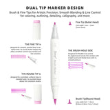 Bianyo Brush Marker - Pink Feature Highlighter from 366 Brush & Fine Series | Single Marker Selection | No Warranty