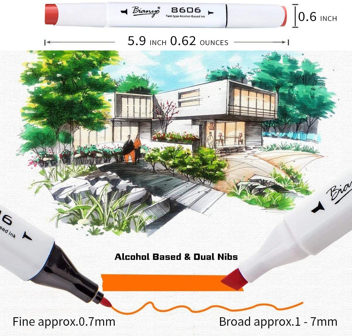 [Wholesale] Bianyo Classic Series Alcohol-Based Dual Tip Art Markers, Set of 168