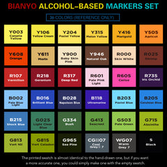 Bianyo Classic Series Alcohol-Based Dual Tip Art Markers, Set of 36