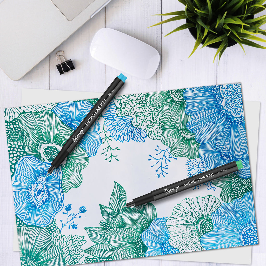 Bianyo Assorted Colors Pigment Ink Fineliner pens, set of 9 – LOOKART INC