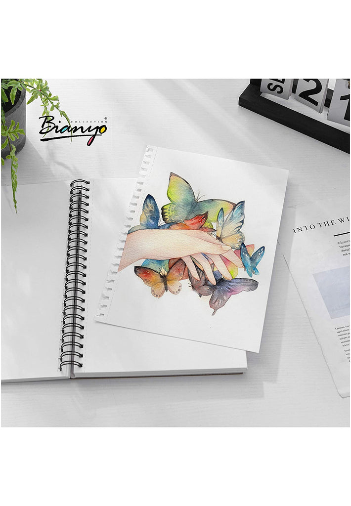  Bianyo Mixed Media Paper Sketchbook, 11 X 14, 60 Sheets/Each,  123 LBS/200 GSM, Spiral-Bound Pad, Micro-Perforated, Ideal for Wet & Dry  Media Like Marker, Watercolor, Acrylic, Pastel, Pencil