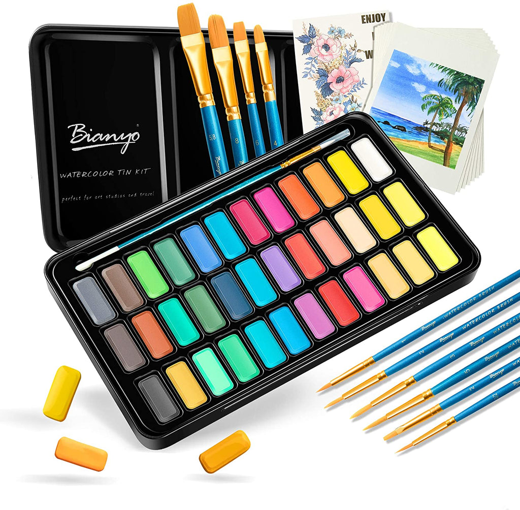 Kids Watercolor Kit, 36 Colors + 1 Water Brush Pen  Watercolor kit, Kids  watercolor, Kid friendly art