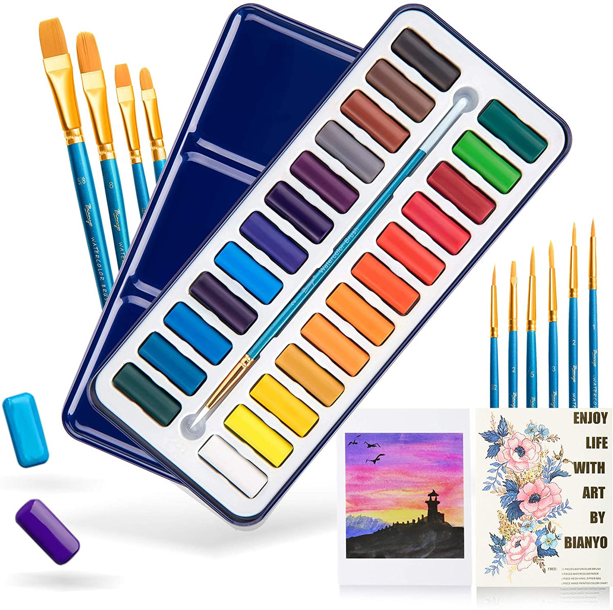 Bianyo Professional Watercolors, Set of  24