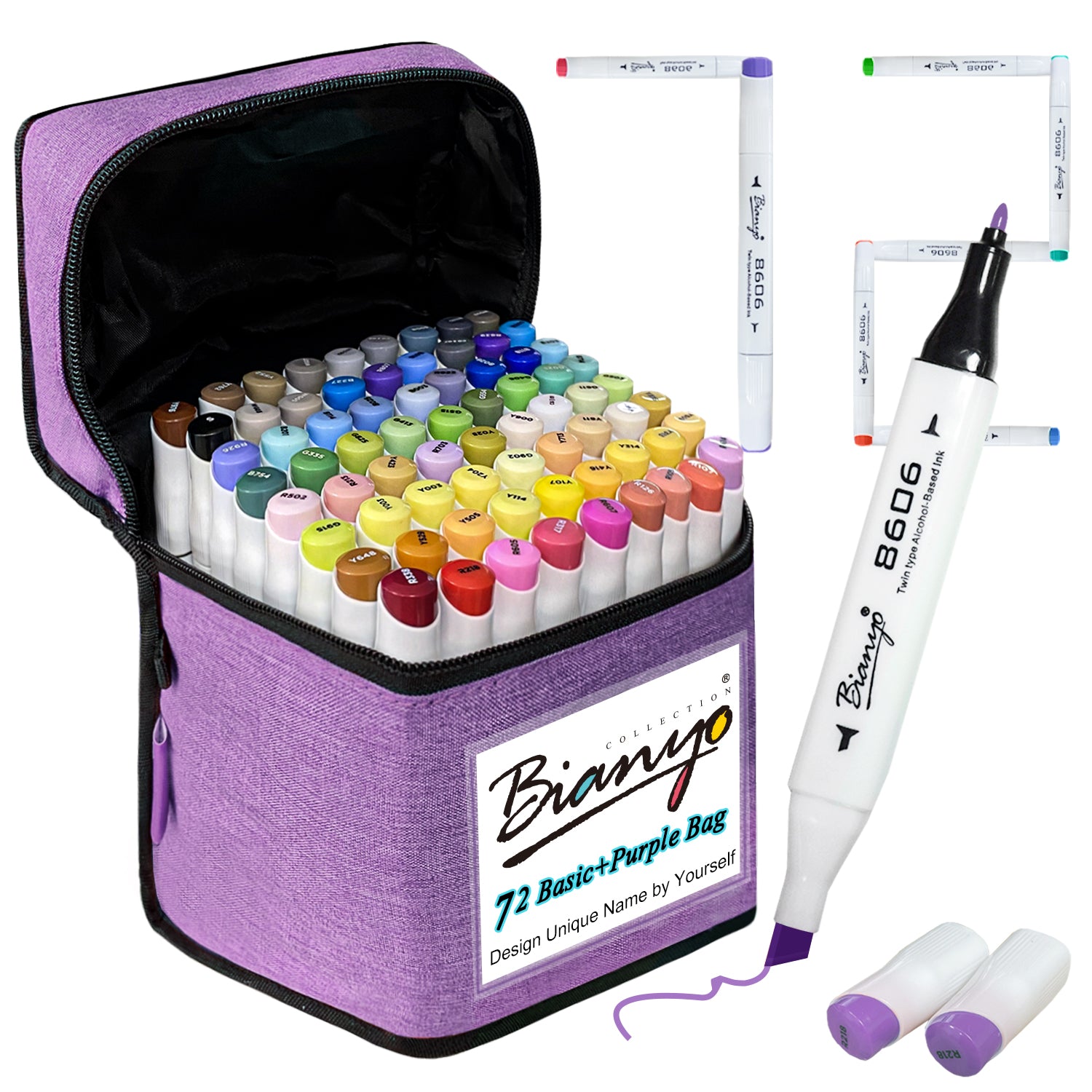 Bianyo Classic Series Alcohol-Based Dual Tip Art Markers, Set of 72