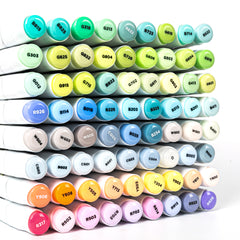 Bianyo Classic Series Alcohol-Based Dual Tip Art Markers, Set of 72 Pastel Colors