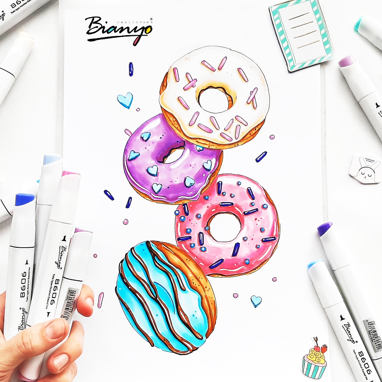 Bianyo Classic Series Alcohol-Based Dual Tip Art Markers, Set of 72