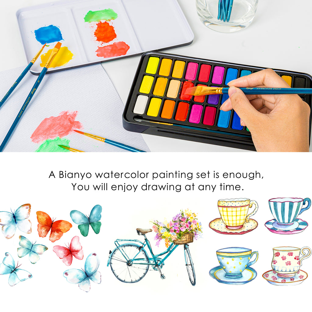 Nextnol 36 Pack 8-Colors Washable Watercolor Paint Bulk with